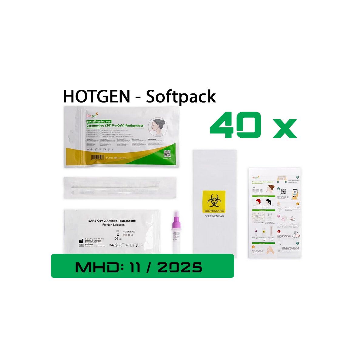 40x Stück - HOTGEN Corona Antigen-Tests Selbsttest -...