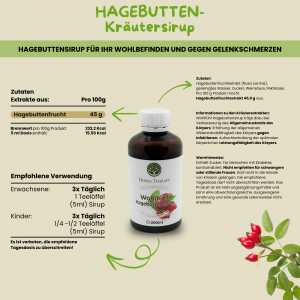 Wohlfühl Hagebuttensirup zur Stärkung von Körper und Geist für mehr Vitalität