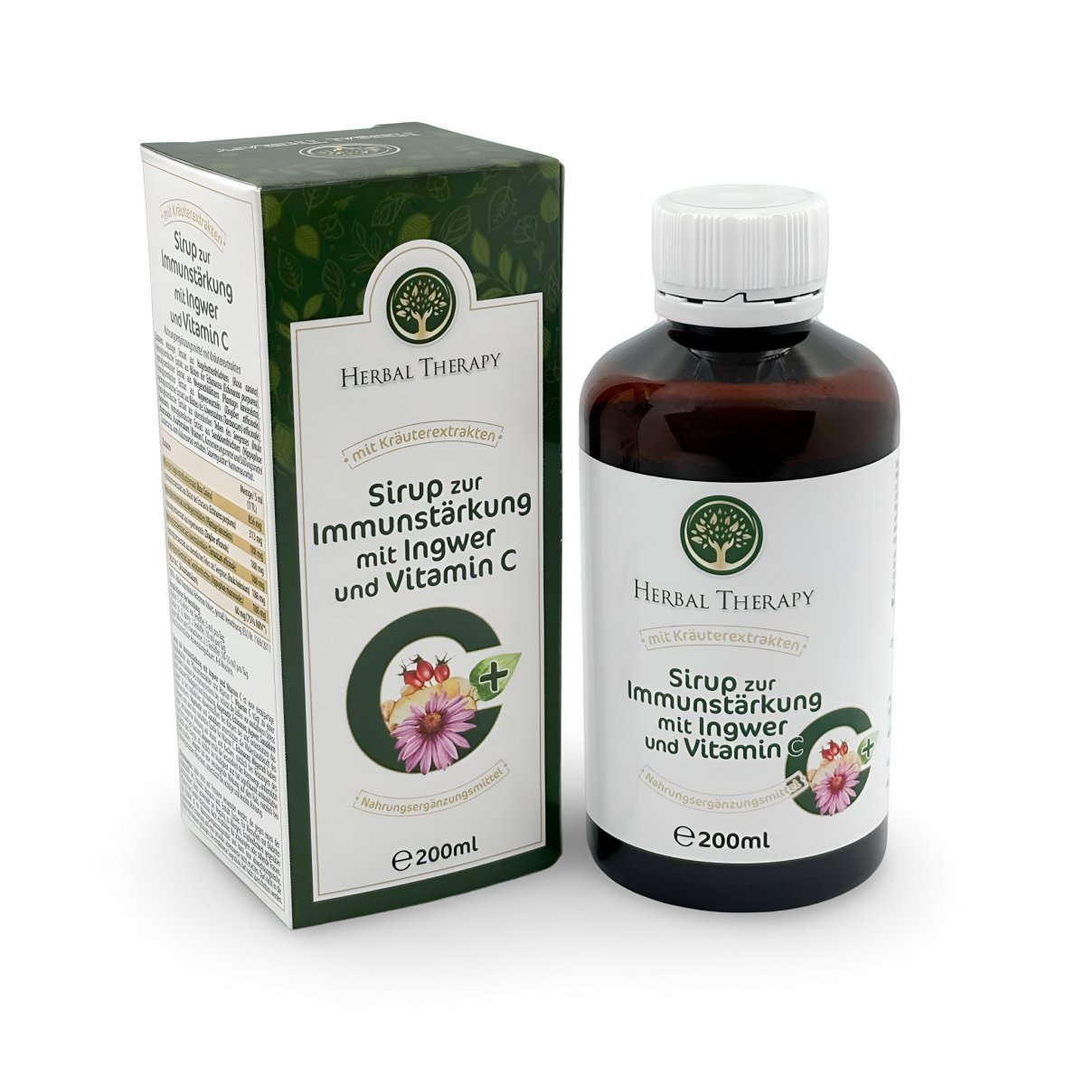 Veganer Kräutersirup Ingwer + Vitamin C: Glutenfrei...
