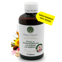 Veganer Kräutersirup Ingwer + Vitamin C: Glutenfrei & Laktosefrei