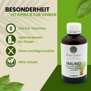 Vitamin B-Komplex für Kinder für starke Abwehrkräfte - Kräutersirup, 200ml