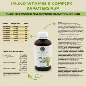Vitamin B-Komplex für Kinder für starke Abwehrkräfte - Kräutersirup, 200ml