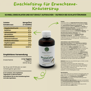 Pflanzliches Schlafmittel - schnell Einschlafen - Kräutersirup, 200ml