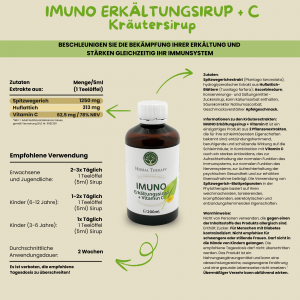 Erkältungssaft + C, gegen Grippale infekte, Hustensaft - Kräutersirup, 200ml
