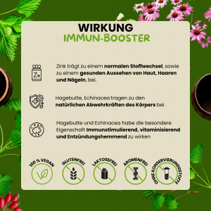 Immunstärkung mit Echinacea und Zink - Kräutersirup, Vegan, 200ml