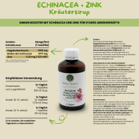 Immunstärkung mit Echinacea und Zink - Kräutersirup, Vegan, 200ml