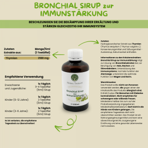 Hustensaft, Hustensirup gegen Hustenreiz, - Kräutersirup, Vegan, 200ml