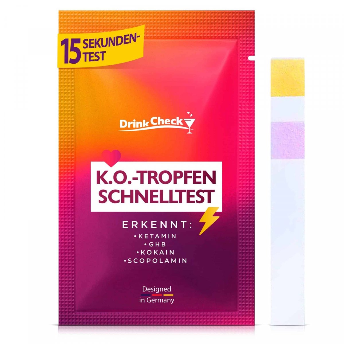 K.O.-Tropfen Schnelltest Selbsttest / Ergebniss in 15...