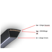 4L845 / 4LK845 (12,7x2146mm La) Kupplungskeilriemen, 4L-Profil nach RMAIP23